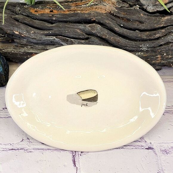 Crate & Barrel Jack Cheese Oval Serving Plate (See Also Camembert & Cheddar) - Picture 1 of 6